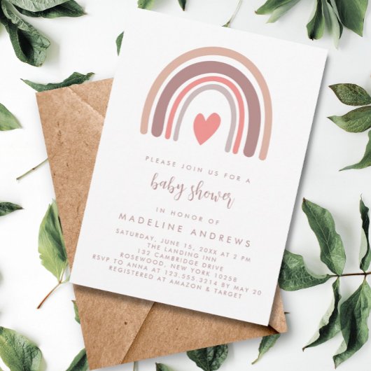 Boho Rainbow Gender Neutral Baby Shower Einladung
