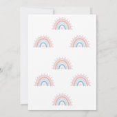 Boho Rainbow Gender Reveve Invitation, Blue & Pink Einladung (Rückseite)