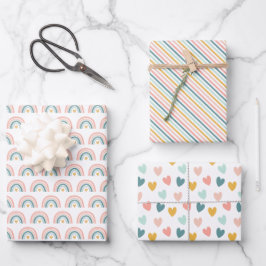 Boho Rainbow Geschenkpapier Set