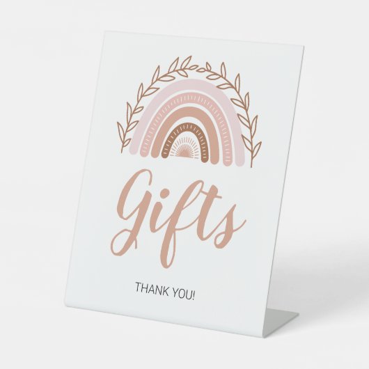 Boho Rainbow Gfts Schild, Baby Dusche Schild 8x10" (Vorderseite)