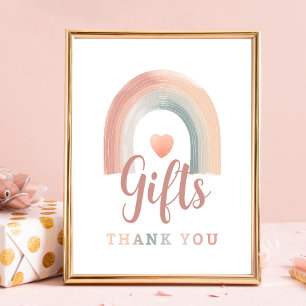 Boho Rainbow Gift Table Sign - Wasserfarbe Erde T