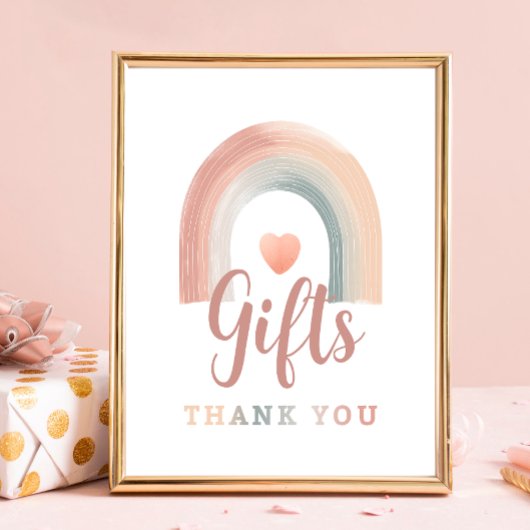 Boho Rainbow Gift Table Sign - Wasserfarbe Erde T