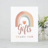 Boho Rainbow Gift Table Sign - Wasserfarbe Erde T (Stehend Vorderseite)