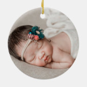 Boho Rainbow Girl Baby Foto Keramik Ornament (Hinten)