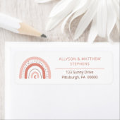 Boho Rainbow Girl Baby Shower Rücksendeadresse (Insitu)