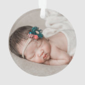 Boho Rainbow Girl Birth Stats Foto Baby Christmas Ornament (Rückseite)