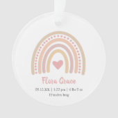 Boho Rainbow Girl Birth Stats Foto Baby Christmas Ornament (Vorderseite)