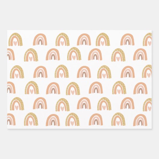 Boho Rainbow Girl Birthday Party-Favoriten Geschenkpapier Set (Vorderseite)