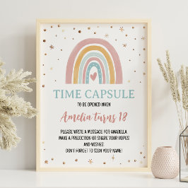 Boho Rainbow Girl Birthday Time Kapselunterschrift Poster