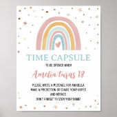 Boho Rainbow Girl Birthday Time Kapselunterschrift Poster (Vorne)