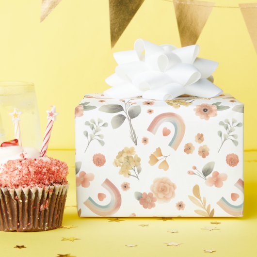 Boho Rainbow Girl Birthday Wrapping Paper - Wasser Geschenkpapier (Geburtstagsparty)