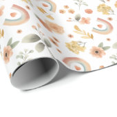 Boho Rainbow Girl Birthday Wrapping Paper - Wasser Geschenkpapier (Rolleneckpunkt)