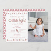 Boho Rainbow Girl Lovely Onederful Birthday Einladung (Vorne/Hinten)