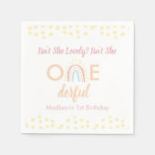 Boho Rainbow Girl Onederful Serviette (Vorderseite)