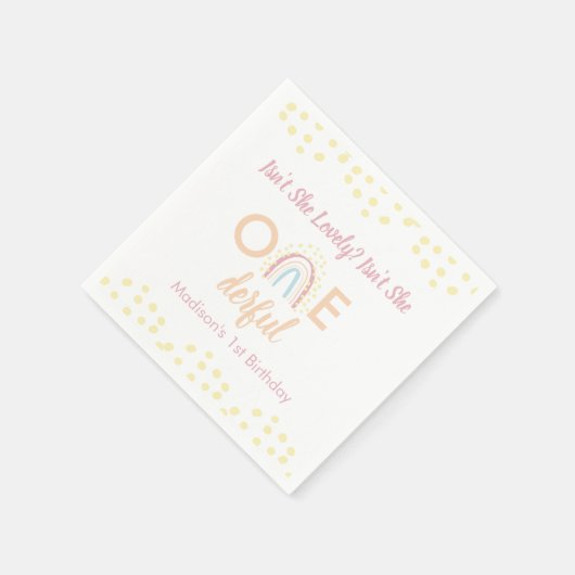 Boho Rainbow Girl Onederful Serviette (Ecke)