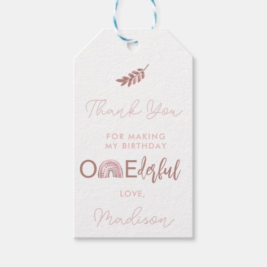 Boho Rainbow Girl Onederful Vielen Dank, dass Sie  Geschenkanhänger (Vorderseite)