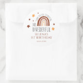 Boho Rainbow Girl Runder Aufkleber (Tasche)