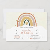 Boho Rainbow Golden Birthday Einladung (Vorderseite)