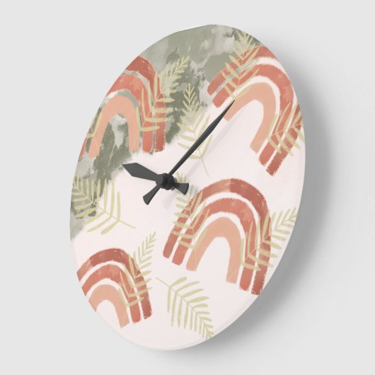 Boho Rainbow Große Wanduhr (Winkel)