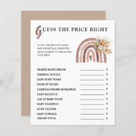 Boho Rainbow | Guess The Price Right Baby Shower