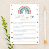 Boho Rainbow Guess Who! Baby Shower Game