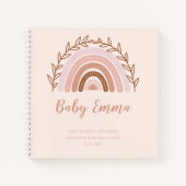 Boho Rainbow Guest Book, Terracotta Dusty Pink Notizblock (Vorderseite)
