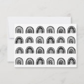 Boho Rainbow Hand Drawn Schwarz-weiß Birth Ankündigung (Rückseite)