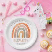 Boho Rainbow Happy Birthday  Pappteller (Party)