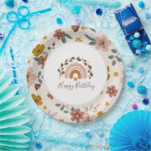 Boho Rainbow Happy Birthday Tellers Pappteller (Party)