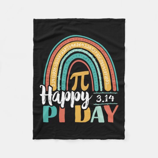 Boho Rainbow Happy Pi Day 3.14 Math Geek Fleecedecke (Vorderseite)