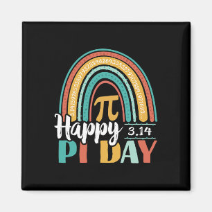 Boho Rainbow Happy Pi Day 3.14 Math Geek Magnet