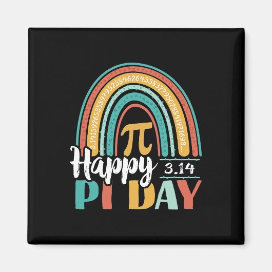 Boho Rainbow Happy Pi Day 3.14 Math Geek Magnet (Vorne)