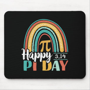 Boho Rainbow Happy Pi Day 3.14 Math Geek Mousepad