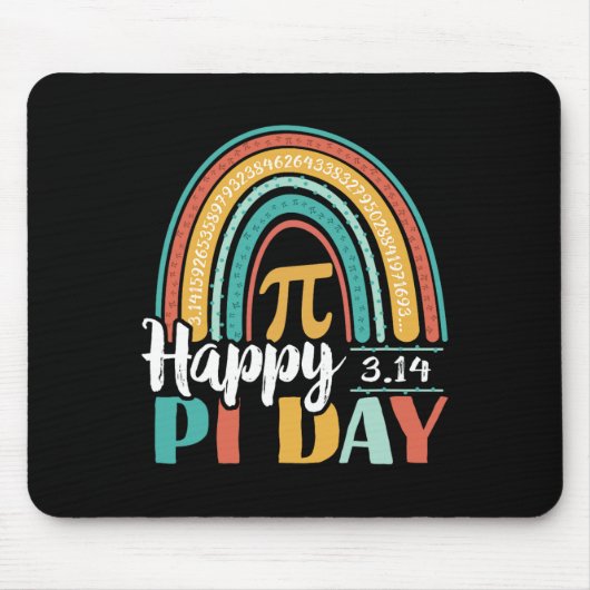 Boho Rainbow Happy Pi Day 3.14 Math Geek Mousepad (Vorne)