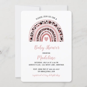 Boho Rainbow Heart Baby Shower Einladung