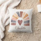 Boho Rainbow Heart Terracotta Bisque Kinderzimmer Kissen (Decke)