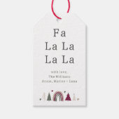 Boho Rainbow & Hearts Fa La La La Family Geschenkt Geschenkanhänger (Vorderseite)