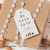 Boho Rainbow & Hearts Fa La La La Family Geschenkt Geschenkanhänger