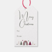 Boho Rainbow & Hearts Frohe Weihnachten bis und vo Geschenkanhänger (Vorderseite)