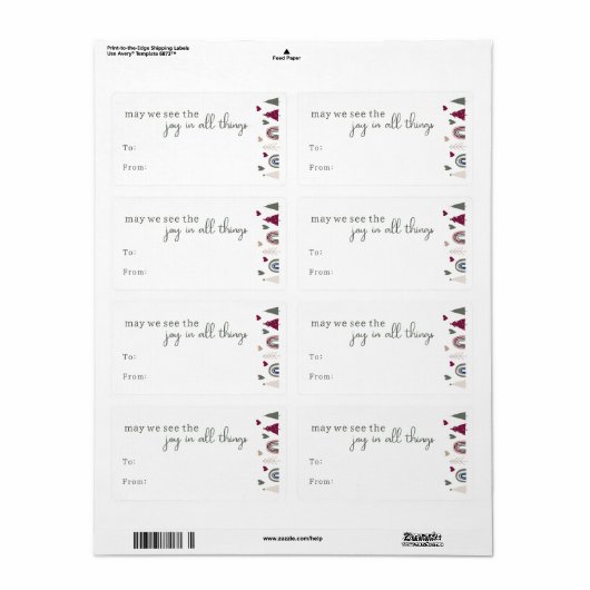 Boho Rainbow & Hearts Joy in All Things Geschenk (Vorne)