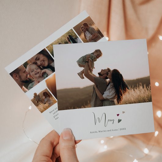 Boho Rainbow & Hearts Merry Seven Foto Weihnachten