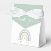 Boho Rainbow Hearts Sage Baby Shower Geschenkschachtel (Vorderseite)