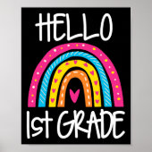 Boho Rainbow Hello 1st Grade First Day School Teac Poster (Vorne)