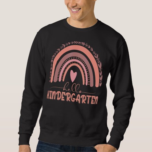 Boho Rainbow Hello Kindergarten Erster Tag Sweatshirt (Vorderseite)