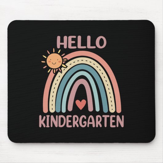 Boho Rainbow Herz für Lehrer Frauen Hallo Kinder Mousepad (Vorne)