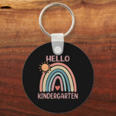 Boho Rainbow Herz für Lehrer Frauen Hallo Kinder Schlüsselanhänger (Rückseite)
