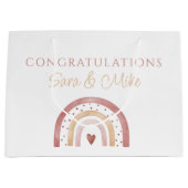 Boho Rainbow Herzlichen Glückwunsch Geschenktasche Große Geschenktüte (Vorderseite)