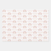 Boho Rainbow Herzlichen Glückwunsch Wrapping Paper Geschenkpapier Set (Vorderseite)