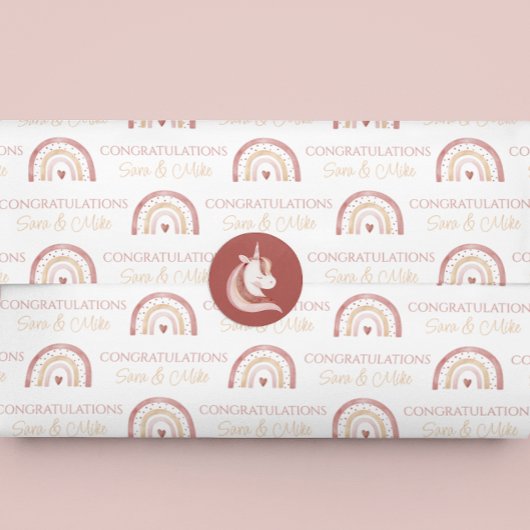 Boho Rainbow Herzlichen Glückwunschpapier Seidenpapier