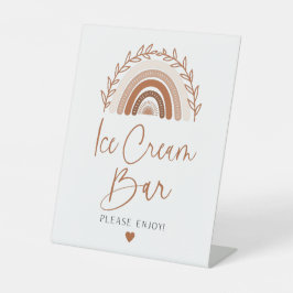 Boho Rainbow Ice Cream Bar Sign, Earthy Tones Sockelschild
